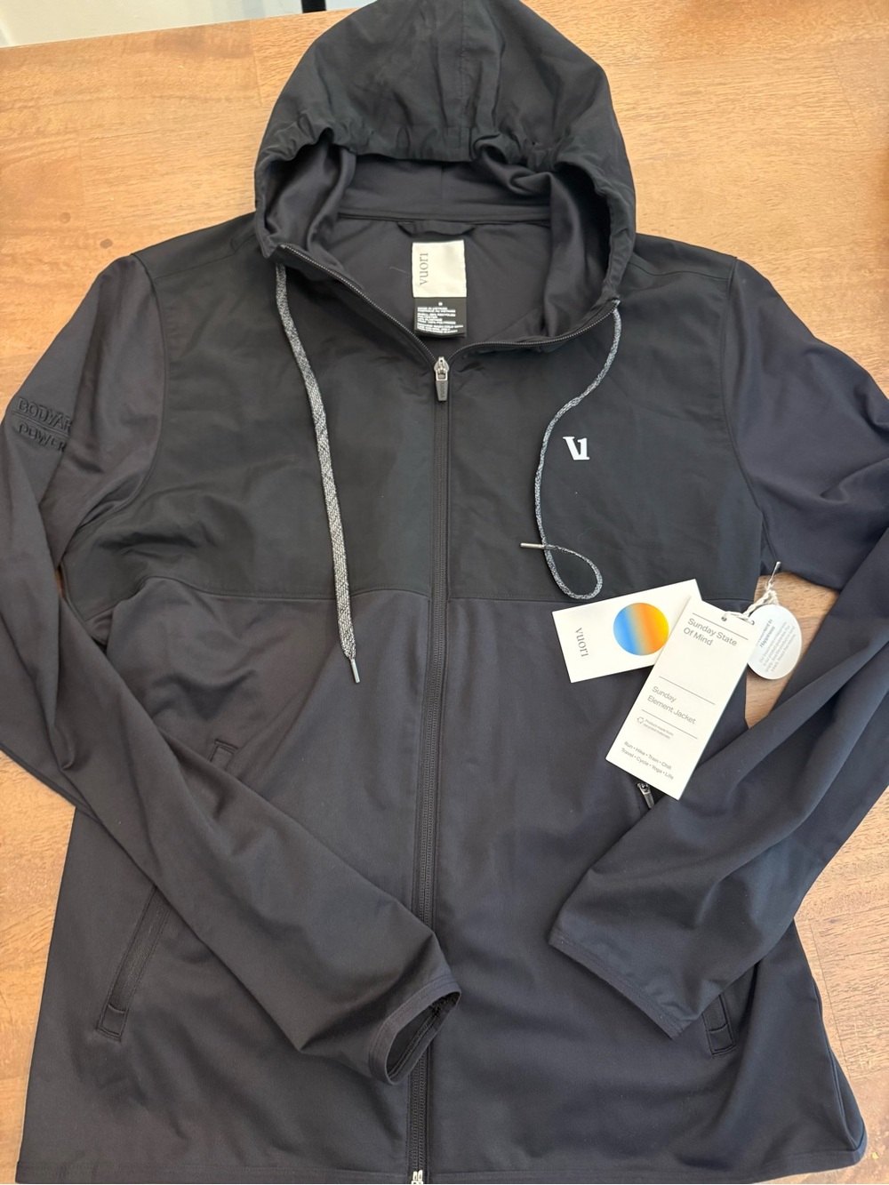 NEW Vuori Men’s Black Full-Zip Hooded Jacket